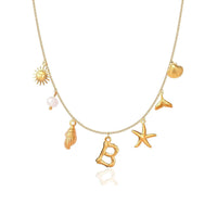 Summer Alphabet Starfish Charm Necklace