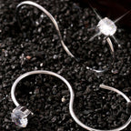 Solitaire Two Fingers Spiral Ring Silver