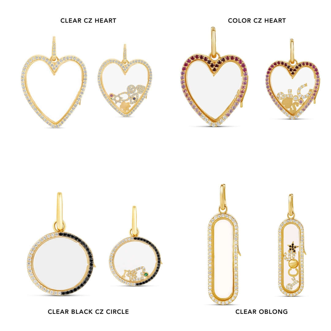 DIY Heart Gold Locket Necklace with Charms