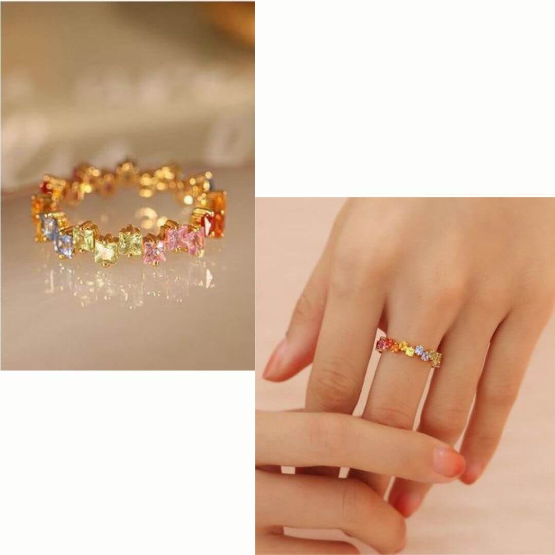 Multi Stone Eternity Stacking Rings