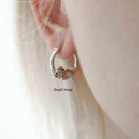 Cozy Laying Cat Small Hoop Earrings