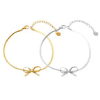 Gold Bow Herringbone Anklet Chai