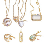 DIY Heart Gold Locket Necklace with Charms