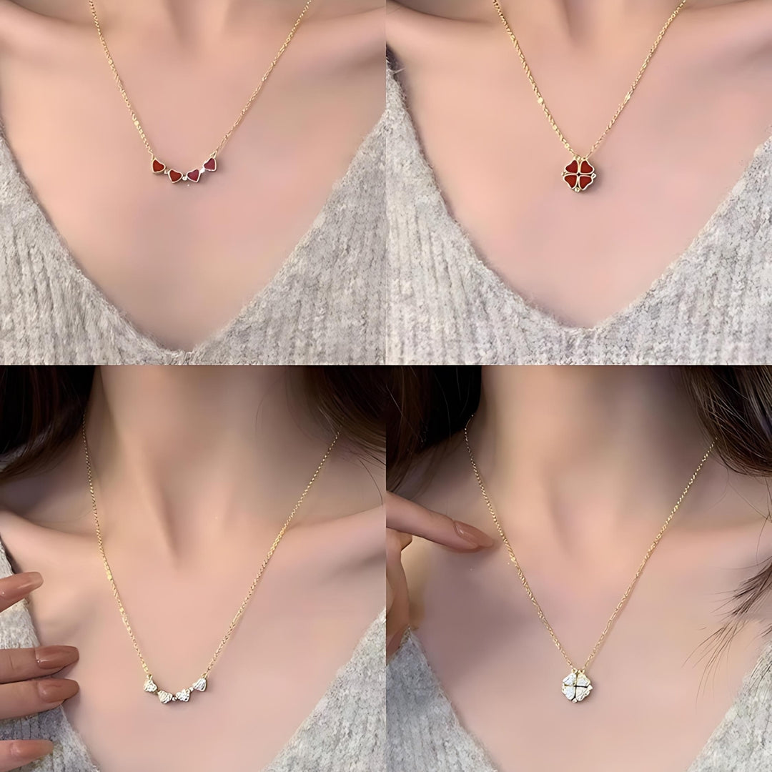 Multi-Way Heart Clover Lucky Necklace Magnetic