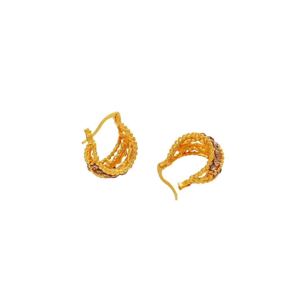 Hollow Basket French Hoop Earrings