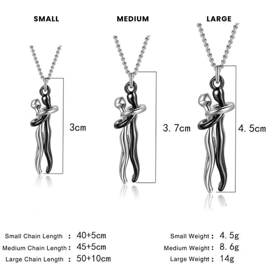 Romantic Hugging Couple Pendant Necklace