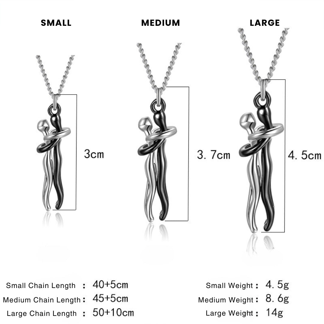 Romantic Hugging Couple Pendant Necklace