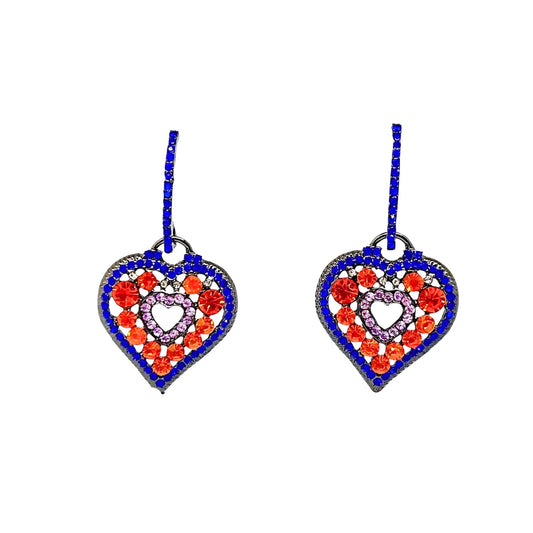 Colorful Bohemian Heart Bead Drop Earrings