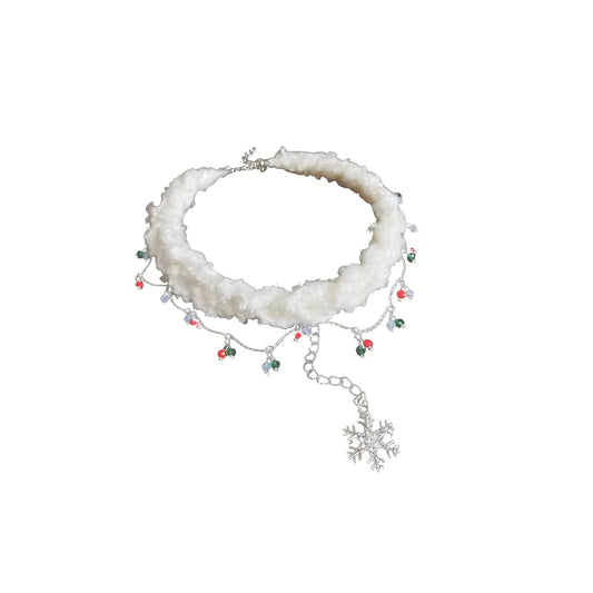 Snowy Collar Furry Christmas Choker Necklace