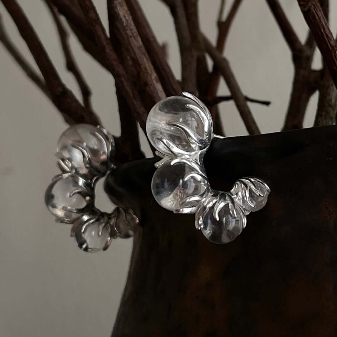 Ice Dew C Hoop Transparent Earrings