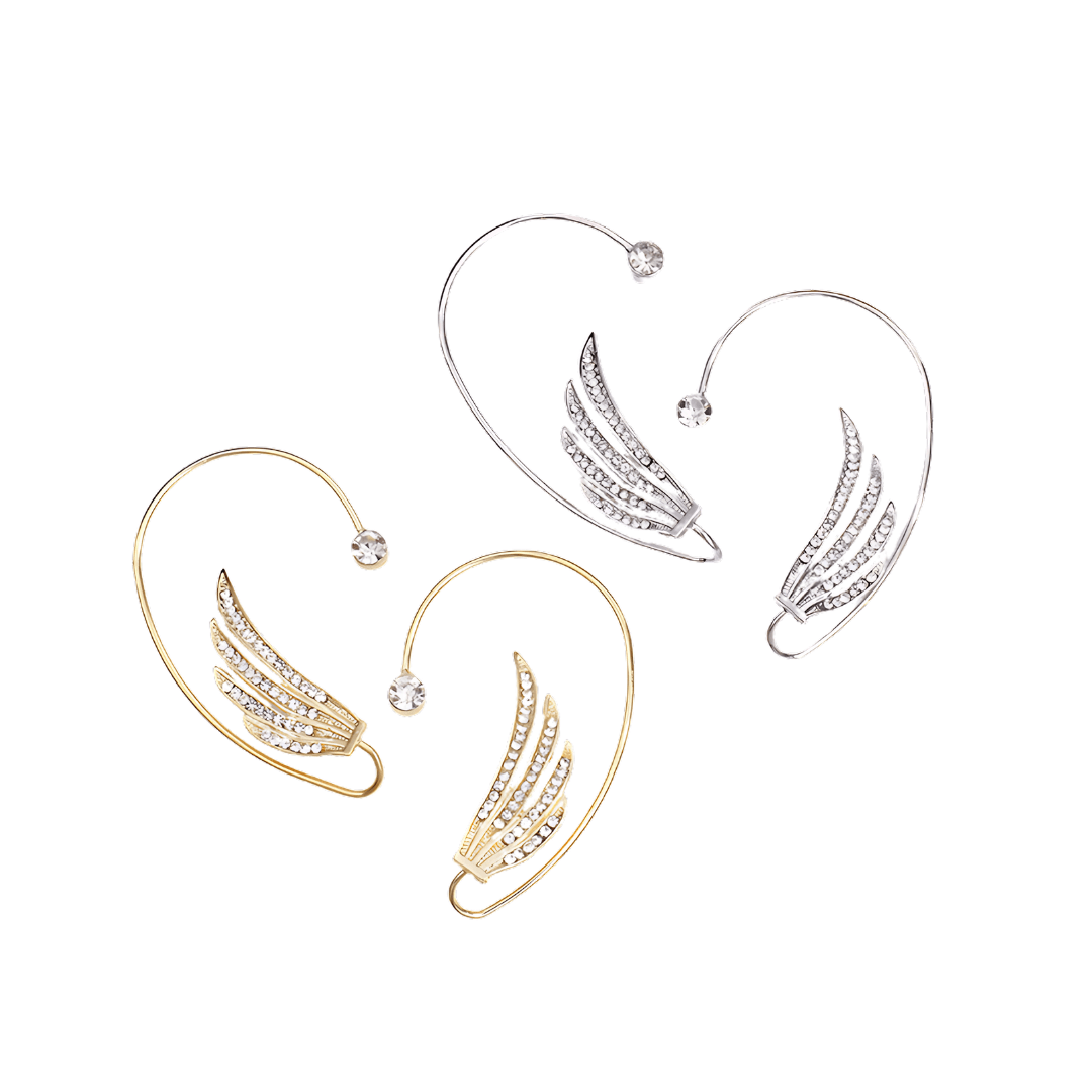 Sparkling No Piercing Phoenix Wings Diamond Ear Cuff & Ear Climbers