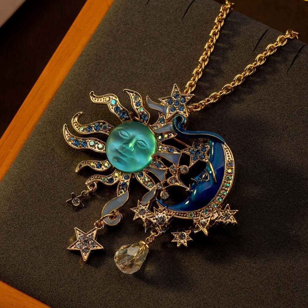 Luxury Sun Moon Ancient Vintage Necklace