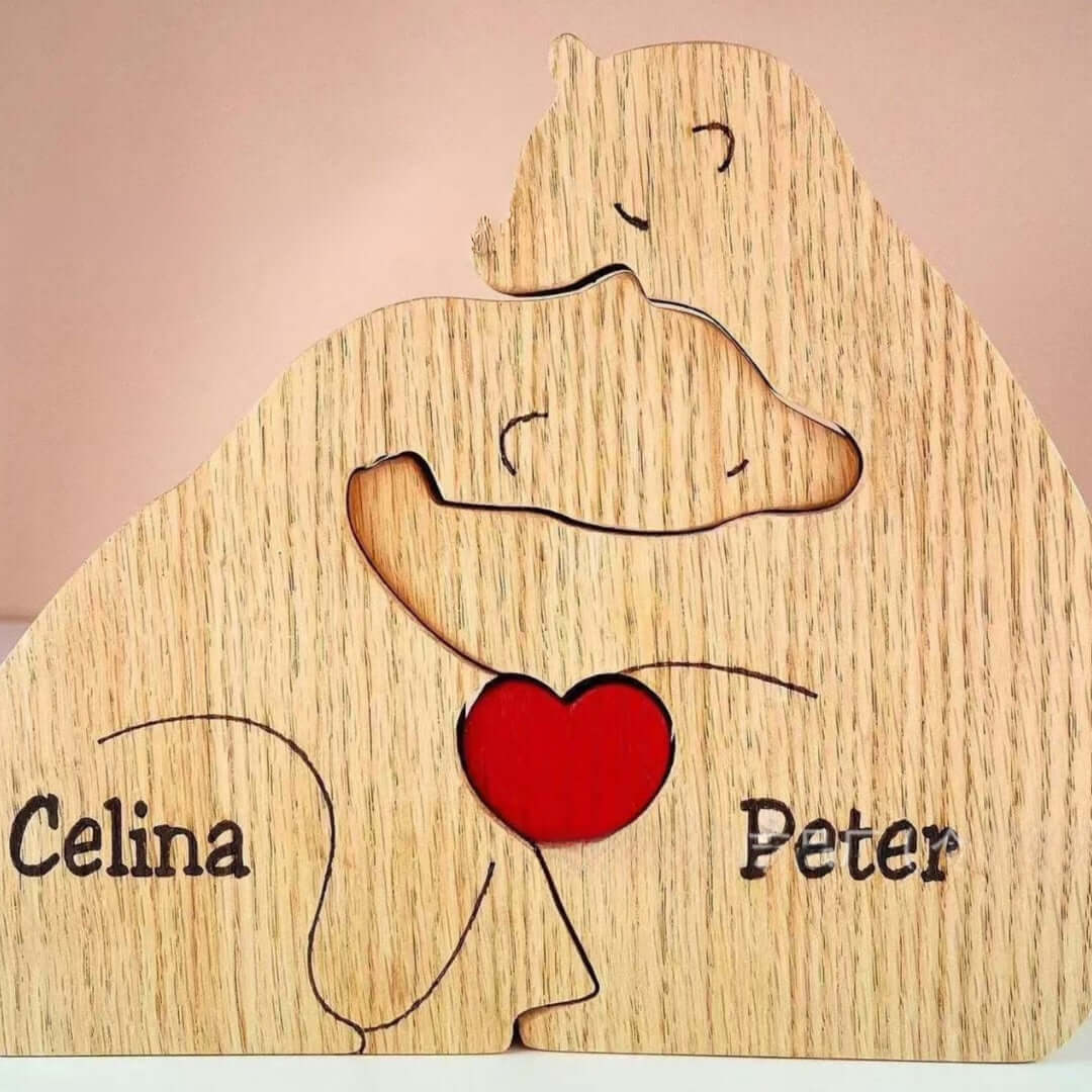 Wooden Bear Family Custom Name Puzzle Gift