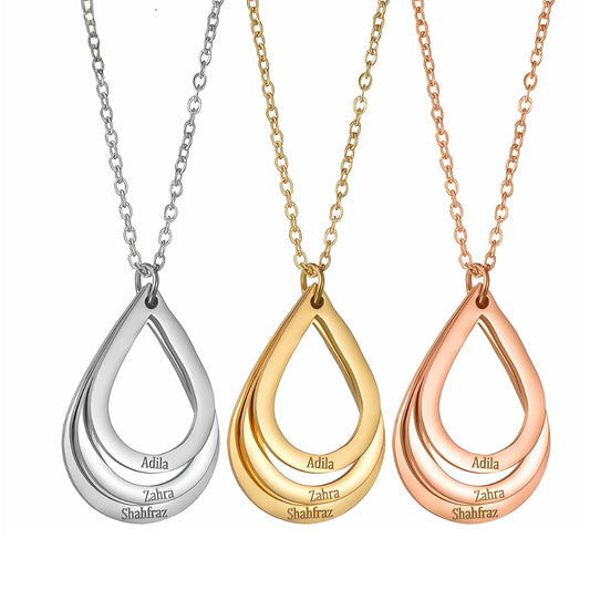 Rose Gold Custom Engraving Name Chain Necklaces