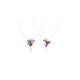 Gradient Heart Invisible Necklace and Earrings