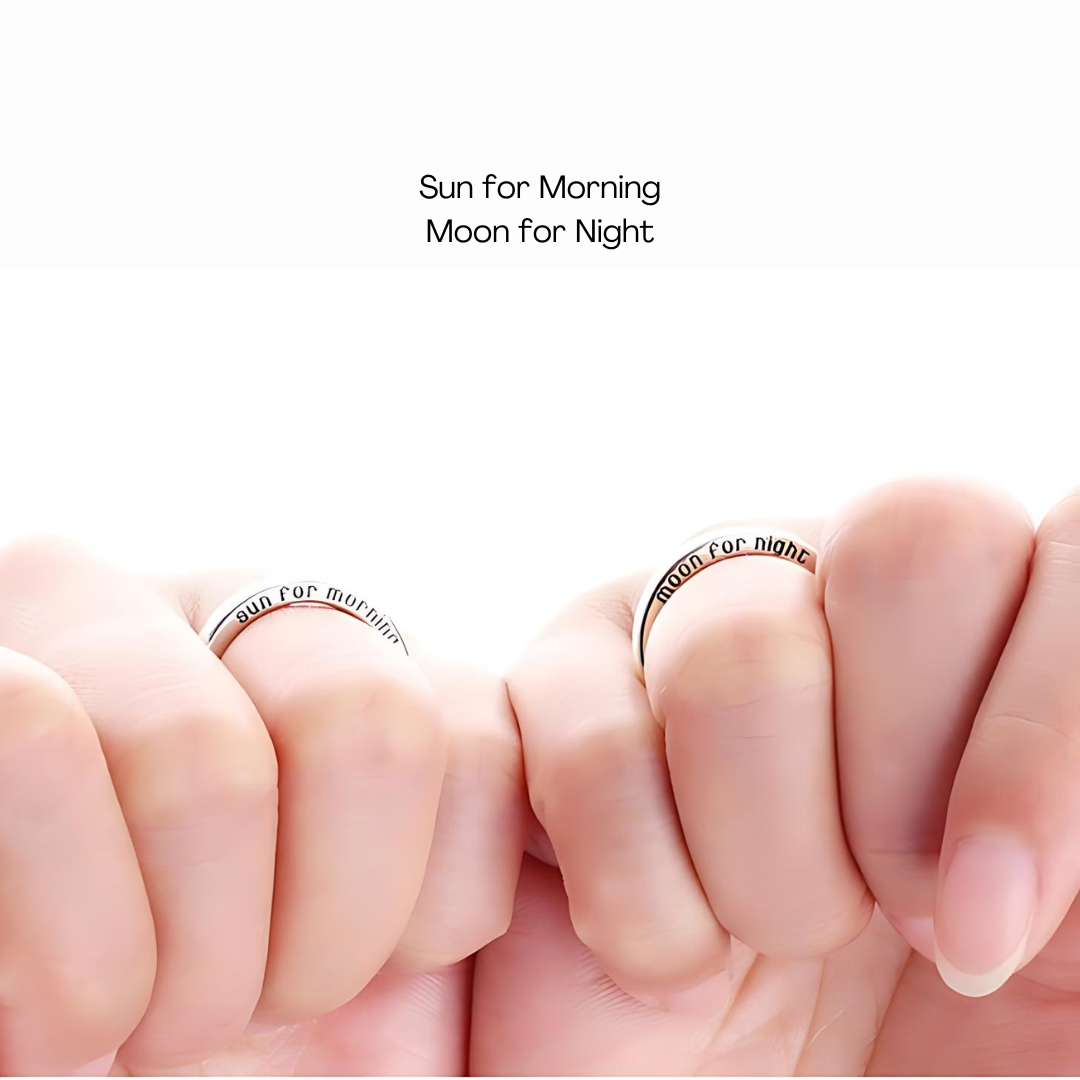 You're my Sun and Moon Silver Couple Rings