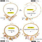 Conch Shell Starfish Charm Boho Necklace