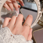 Gold Curved Eternity Stackable V Ring