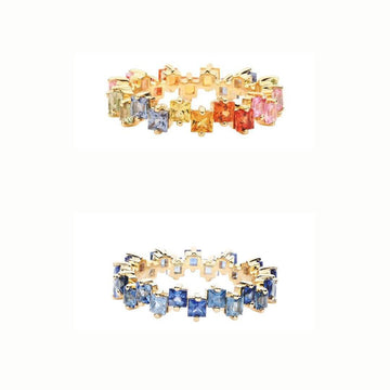 Multi Stone Eternity Stacking Rings