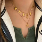 Summer Alphabet Starfish Charm Necklace