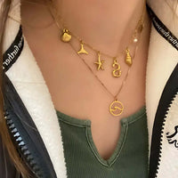Summer Alphabet Starfish Charm Necklace