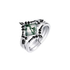 Multiwear Moss Agate Stacking Ring Set