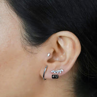 16G Evil Eye Hamsha Flat Back Tragus Daith Earrings