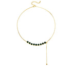 Dainty Green CZ Adjustable Chain Necklace