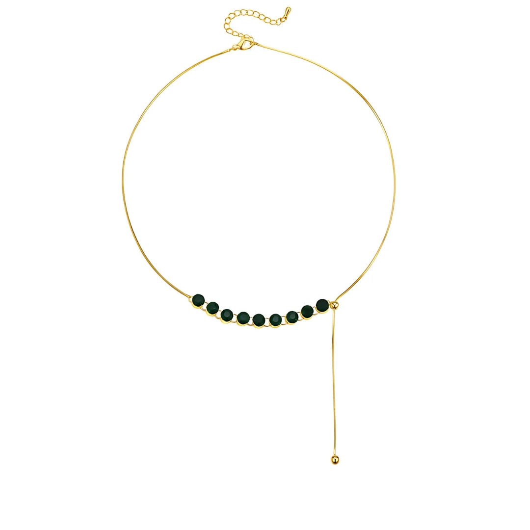 Dainty Green CZ Adjustable Chain Necklace