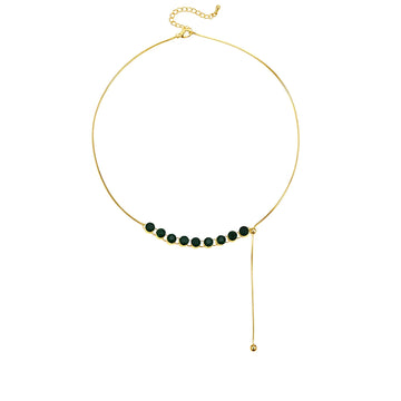Dainty Green CZ Adjustable Chain Necklace