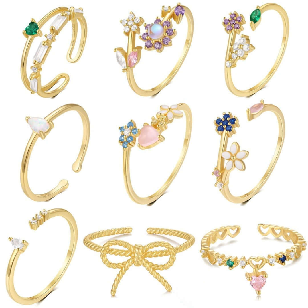 Love Heart Bow Stackable Ring