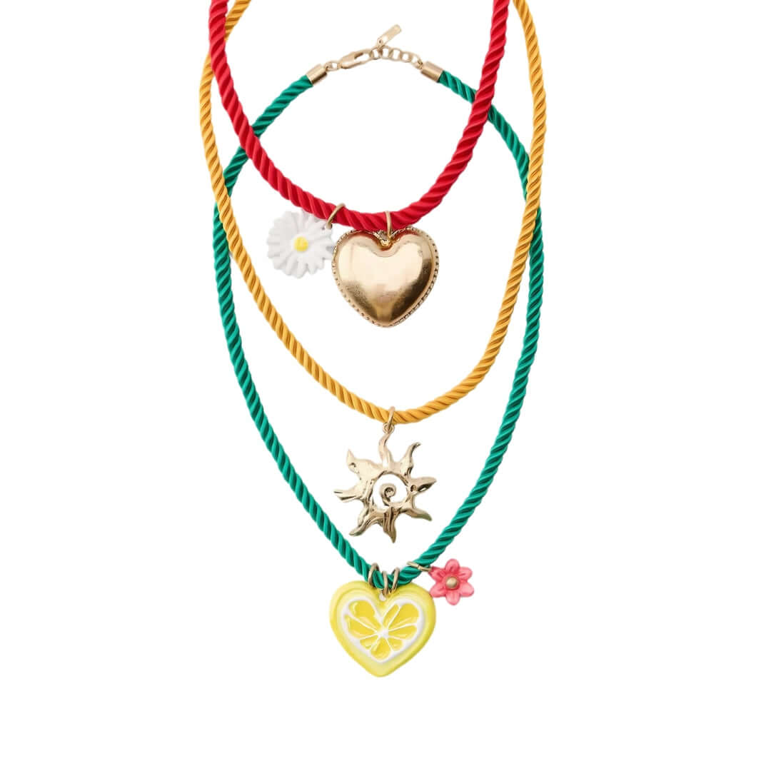 Multi Strand Sun Love Holiday Necklace