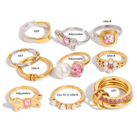 Fairy Pink Bow CZ Pearl Ring 