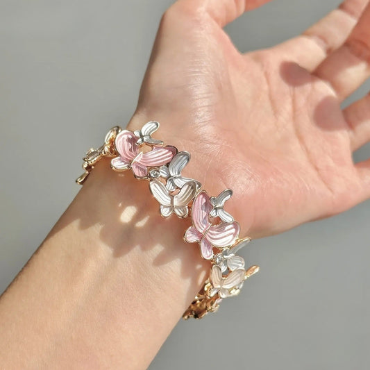 Dancing Butterfly Enamel Handmade Bracelet
