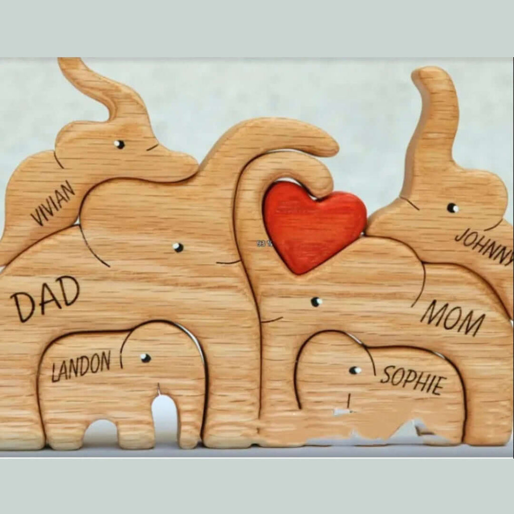 Wooden Bear Family Custom Name Puzzle Gift