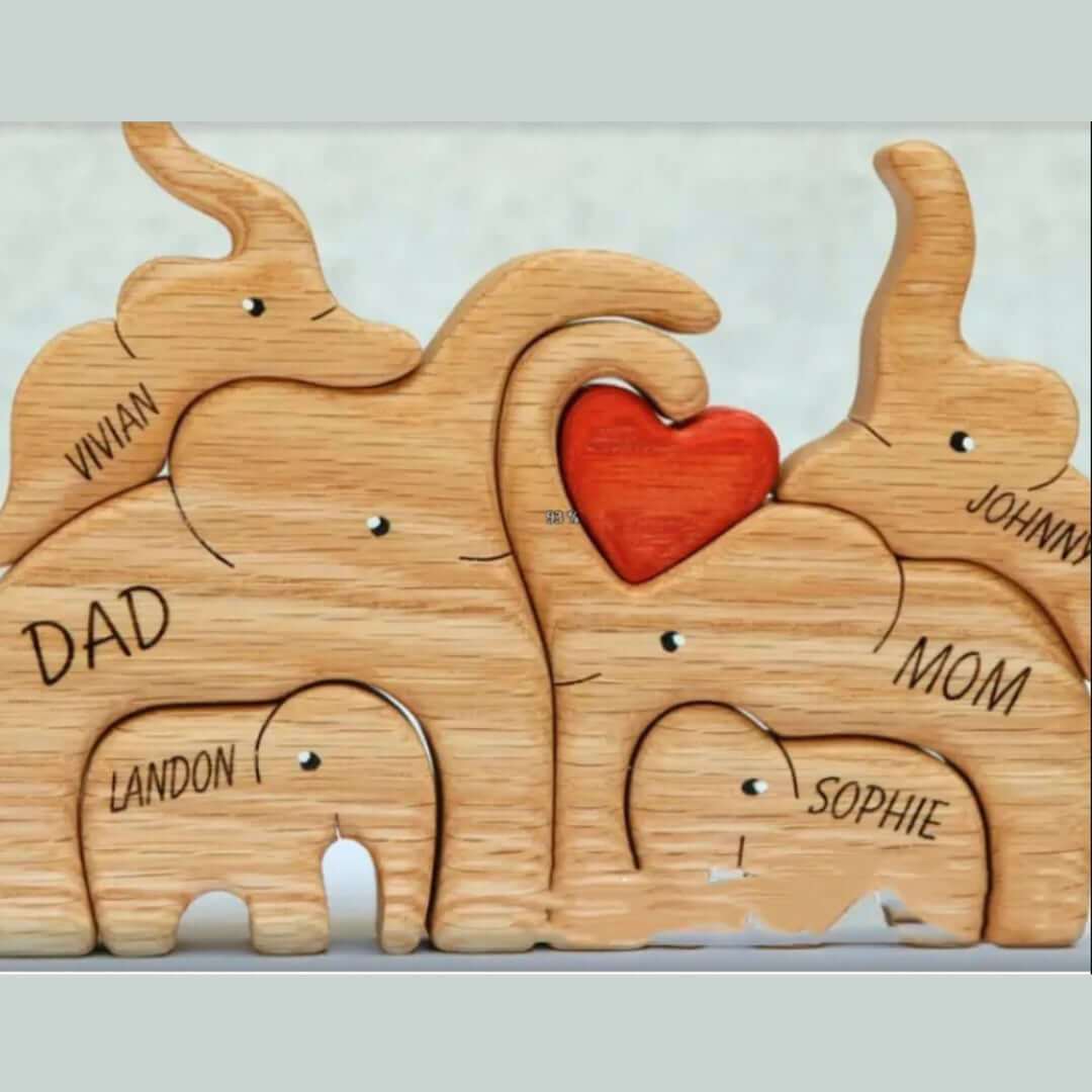 Wooden Bear Family Custom Name Puzzle Gift