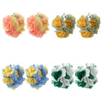 Large Fabric Flower Hoop Earrings