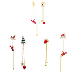 Santa Claus Snowman Sleigh Reindeer Tassel Festival Earrings
