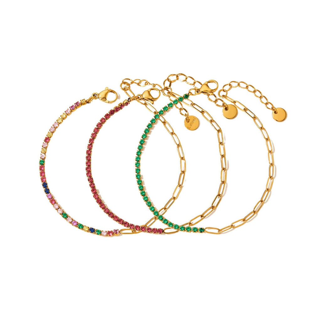 Half Eternity Paperclip Tennis Bracelet
