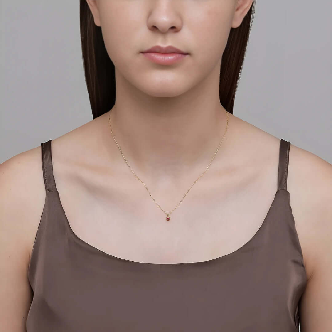 Luxury Red Ruby Gemstone Necklace