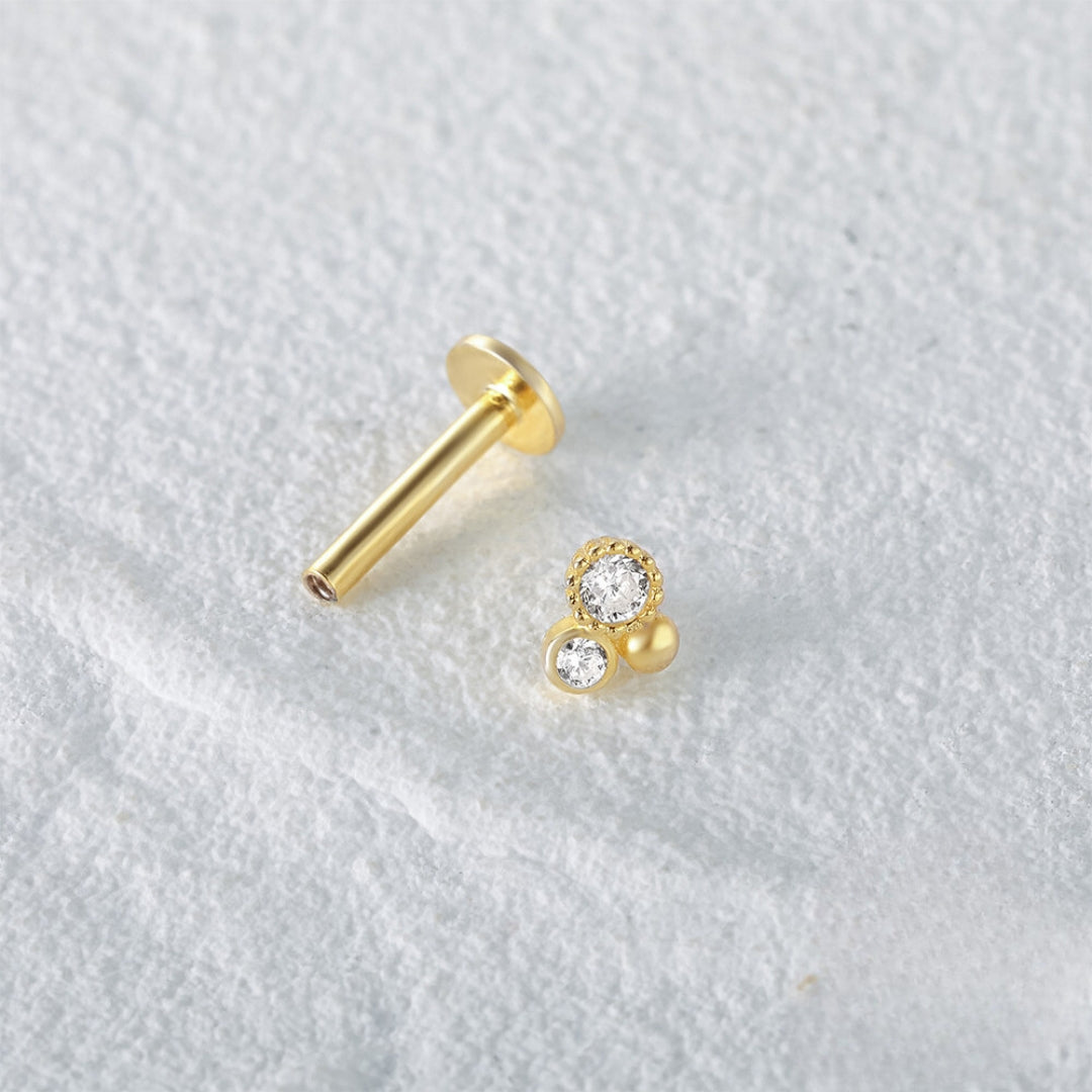 16G Evil Eye Hamsha Flat Back Tragus Daith Earrings | HC021