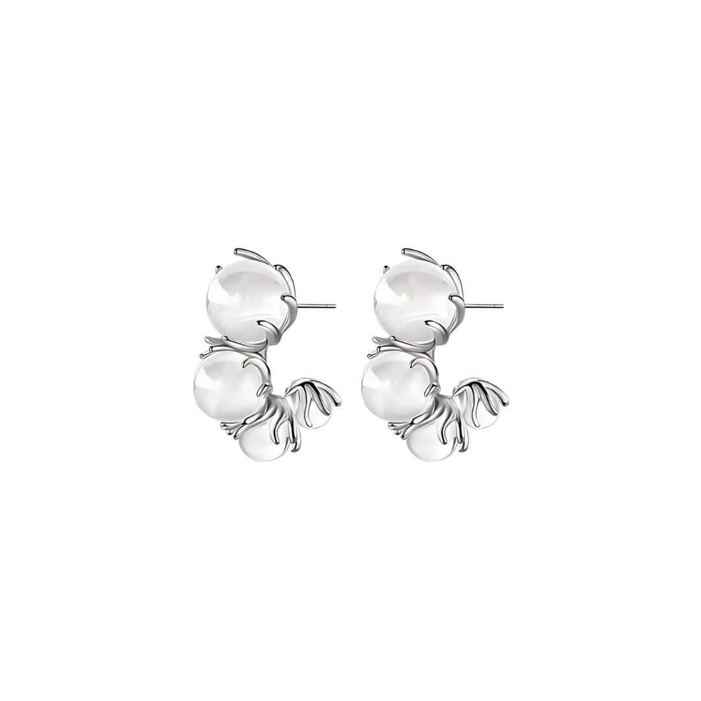 Ice Dew C Hoop Transparent Earrings