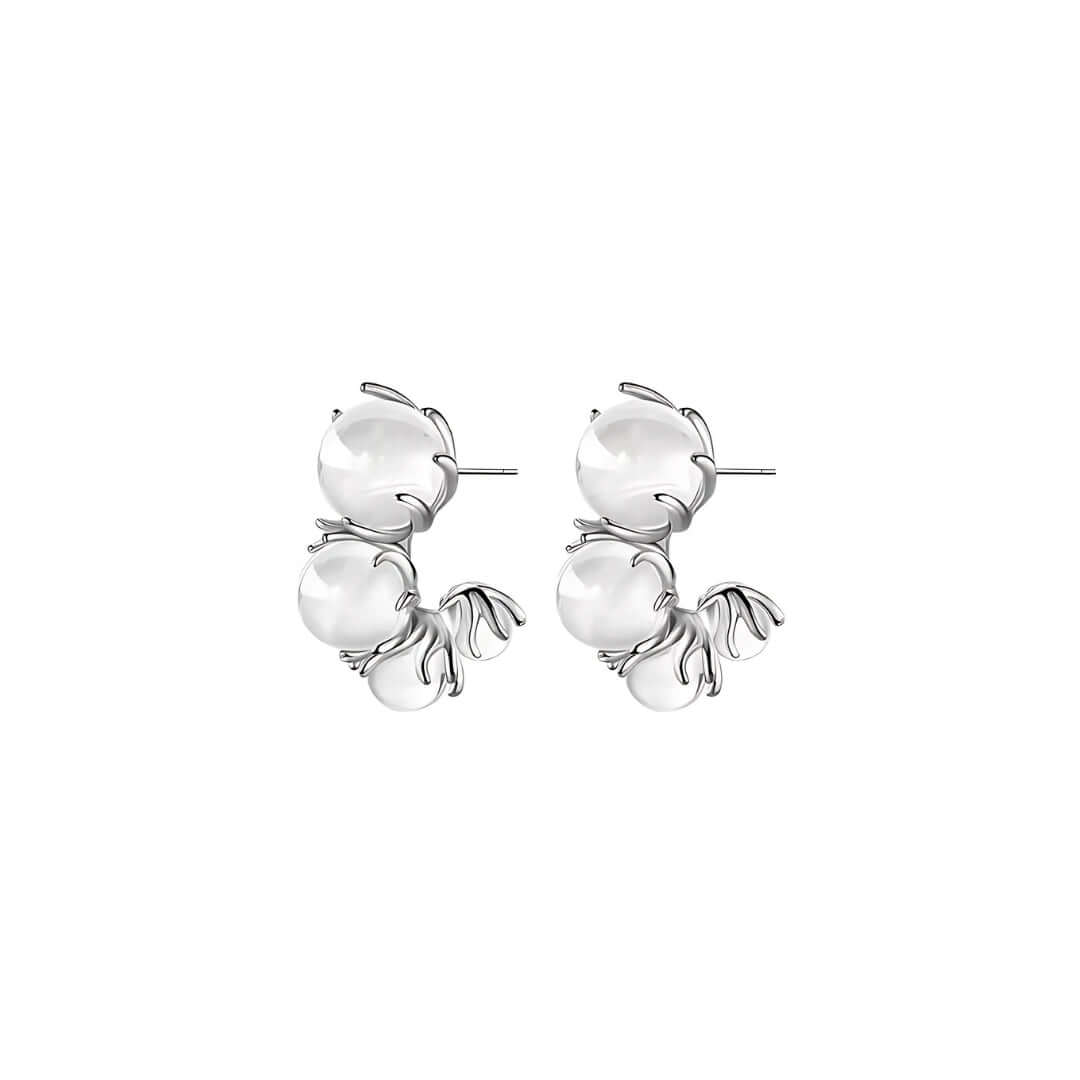 Ice Dew C Hoop Transparent Earrings