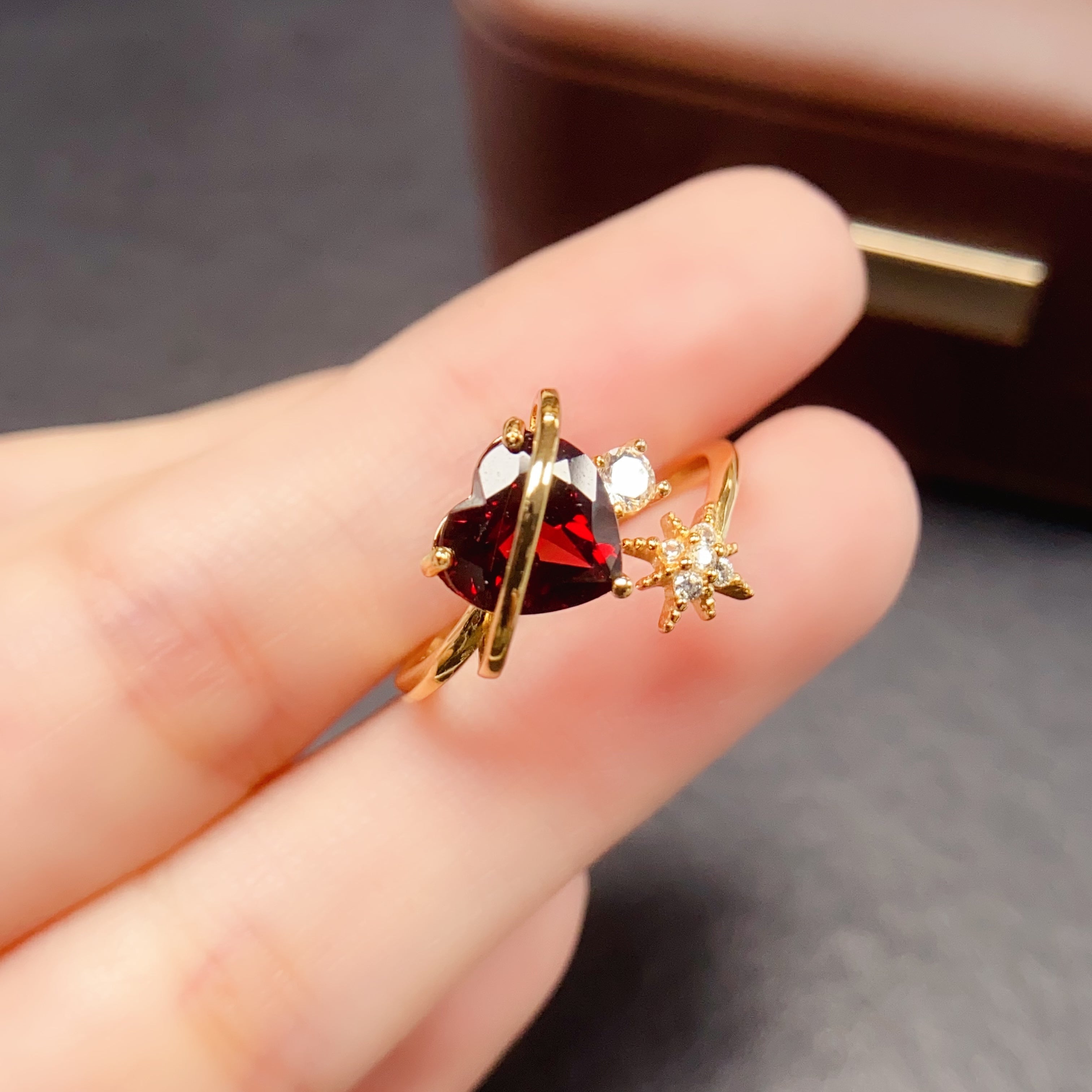 Planet Love Story Garnet Birthstone Ring