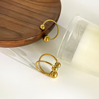 18K Gold Unique Bypass Ball Boom Rings