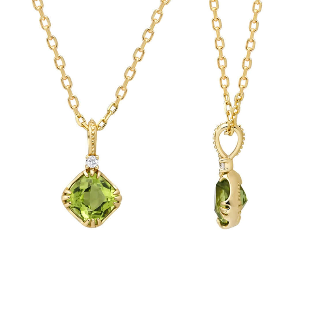 Leo Peridot Pendant Necklace Gift 