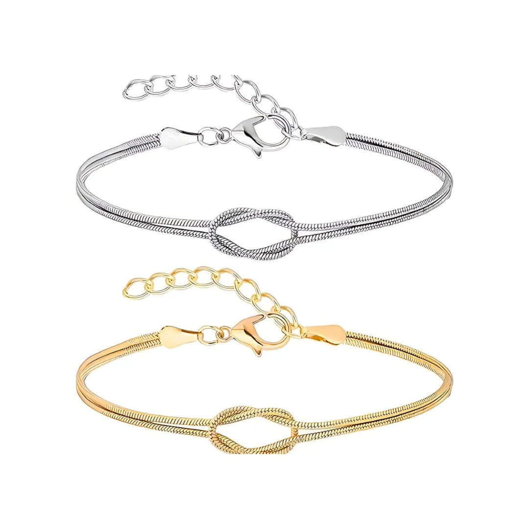Bow Link Chain Matching Bracelet