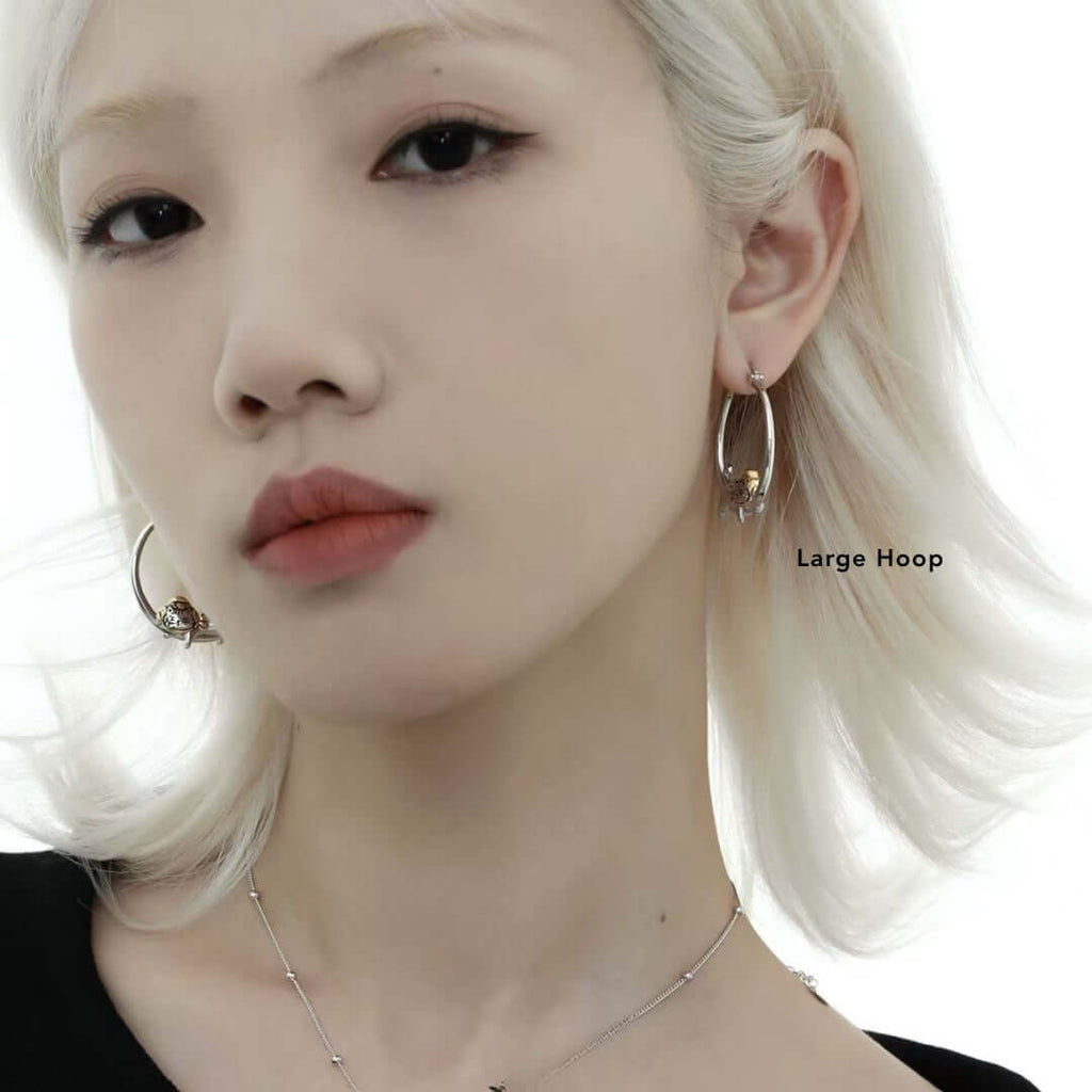 Cozy Laying Cat Small Hoop Earrings