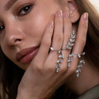 Marquise Leaf Hand Cuff Ring Bracelet