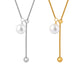 Casual Pearl Slider Lariat Chain Necklace